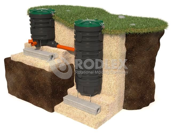 Колодец канализационный сборный с рапределительным лотком Rodlex